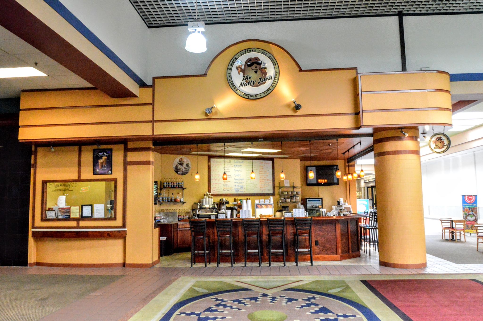 The Nutty Java coffee shop inside the Johnson City mall food court