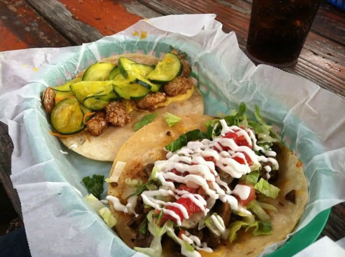 delicious tacos from the white duck taco shop located in downtown johnson city tn 