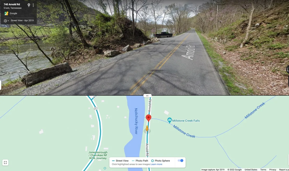 google map view of parking spot 