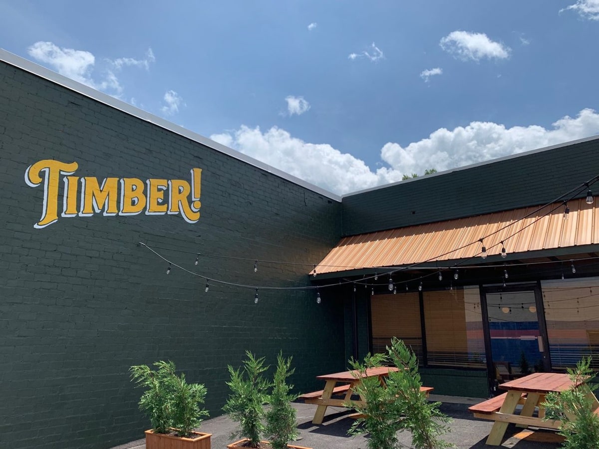 Timber Restaurant exterior with sign