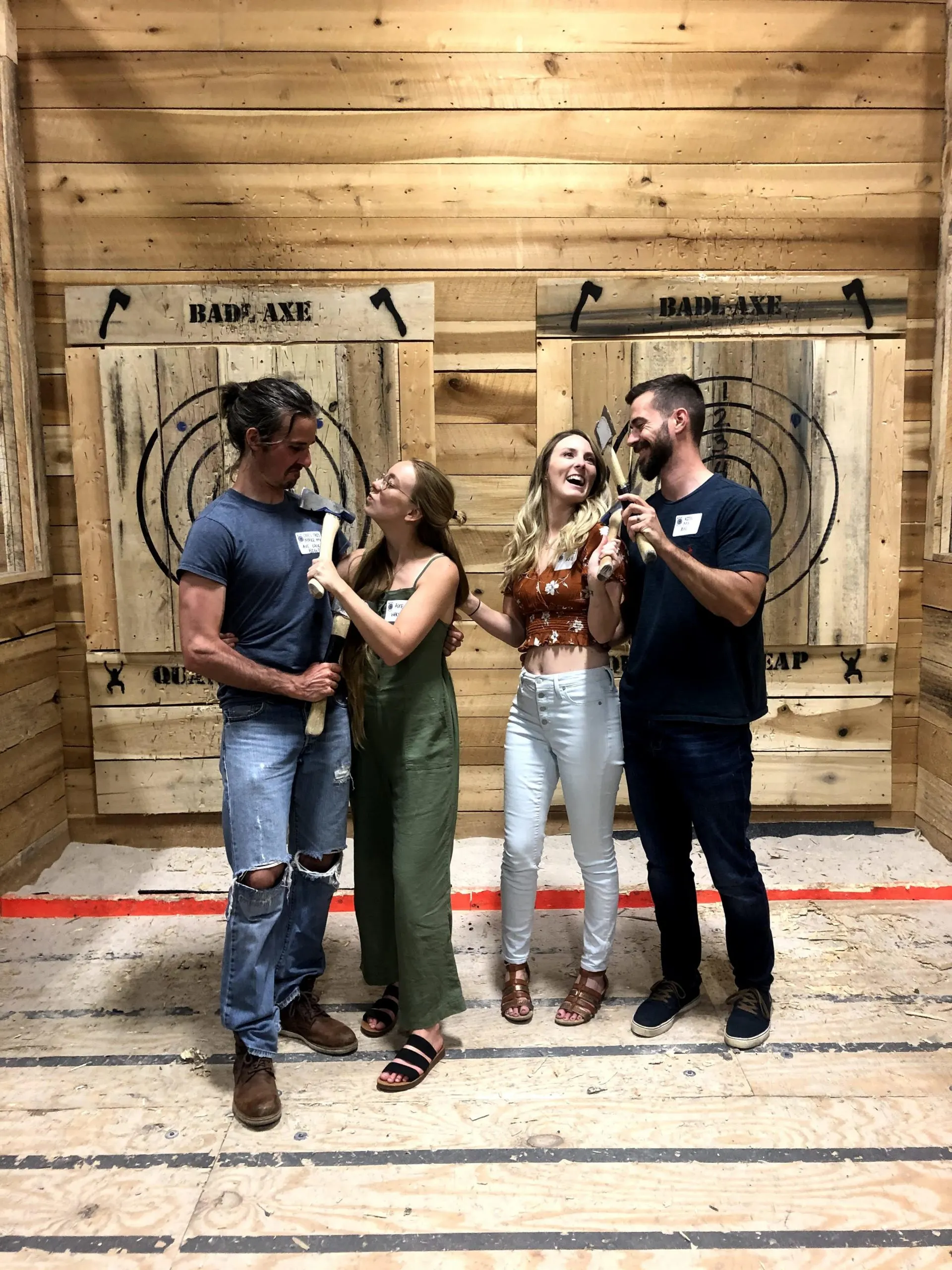Couples date night out throwing axes in Johnson City TN