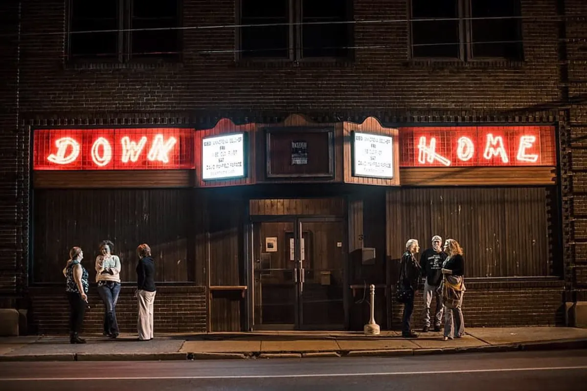 People standing outside of Down Home Music Venue in Johnson City TN 