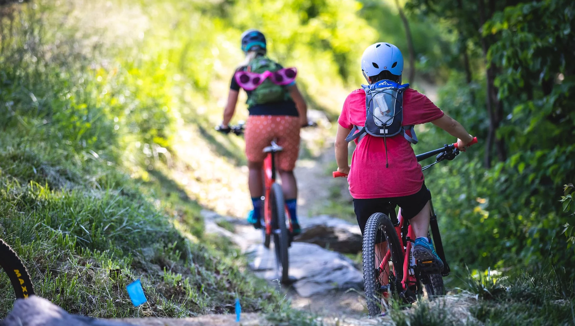 People riding bikes at Tannery Knobs in Johnson City