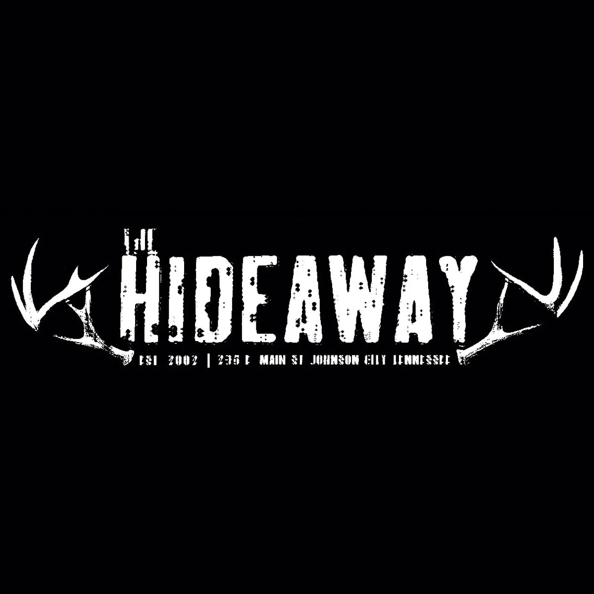 the hideaway logo and sign music venue