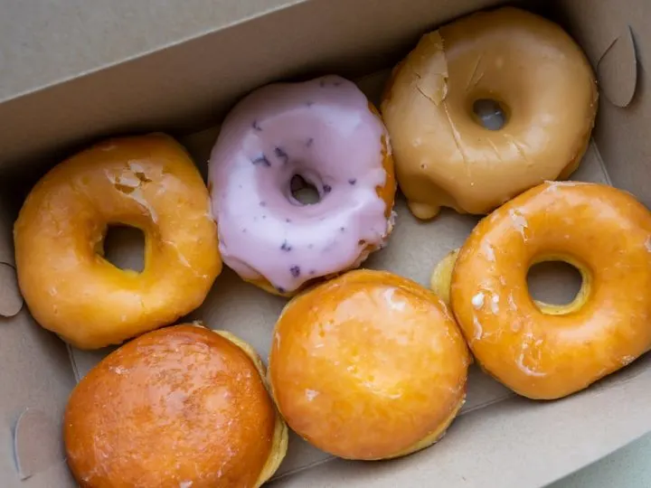 Box of six glazed donuts from Blackbird Bakery in Bristol TN-VA.