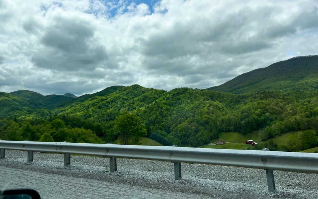 Blue Ridge Mountains off I-26 highway between TN and NC