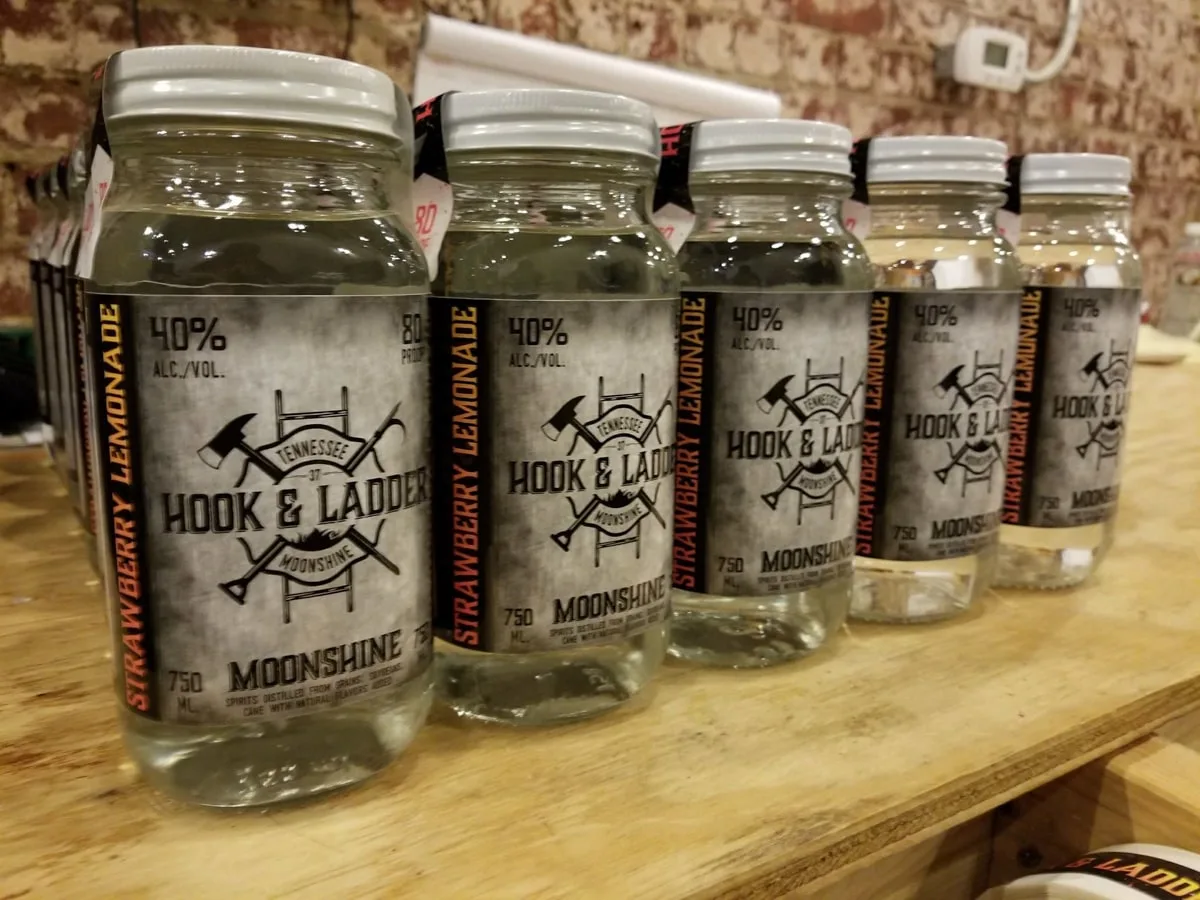 Moonshine jars from Hook & Ladder Moonshine Distillery 