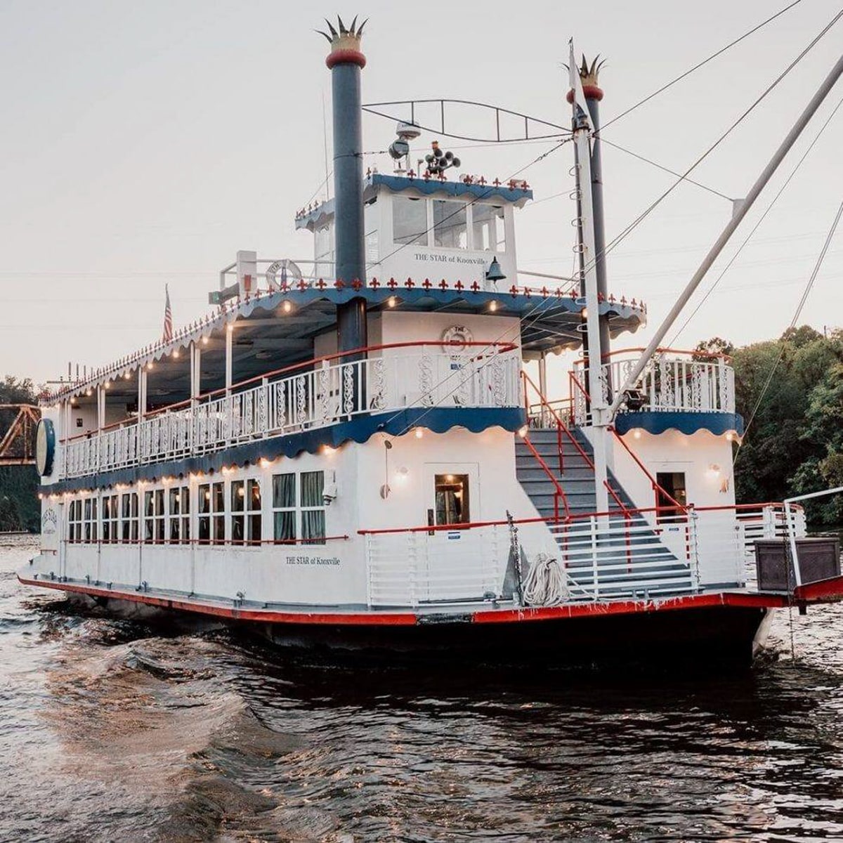 Tennessee River Boat company floating on the Tennessee River in front of University of Tennessee 