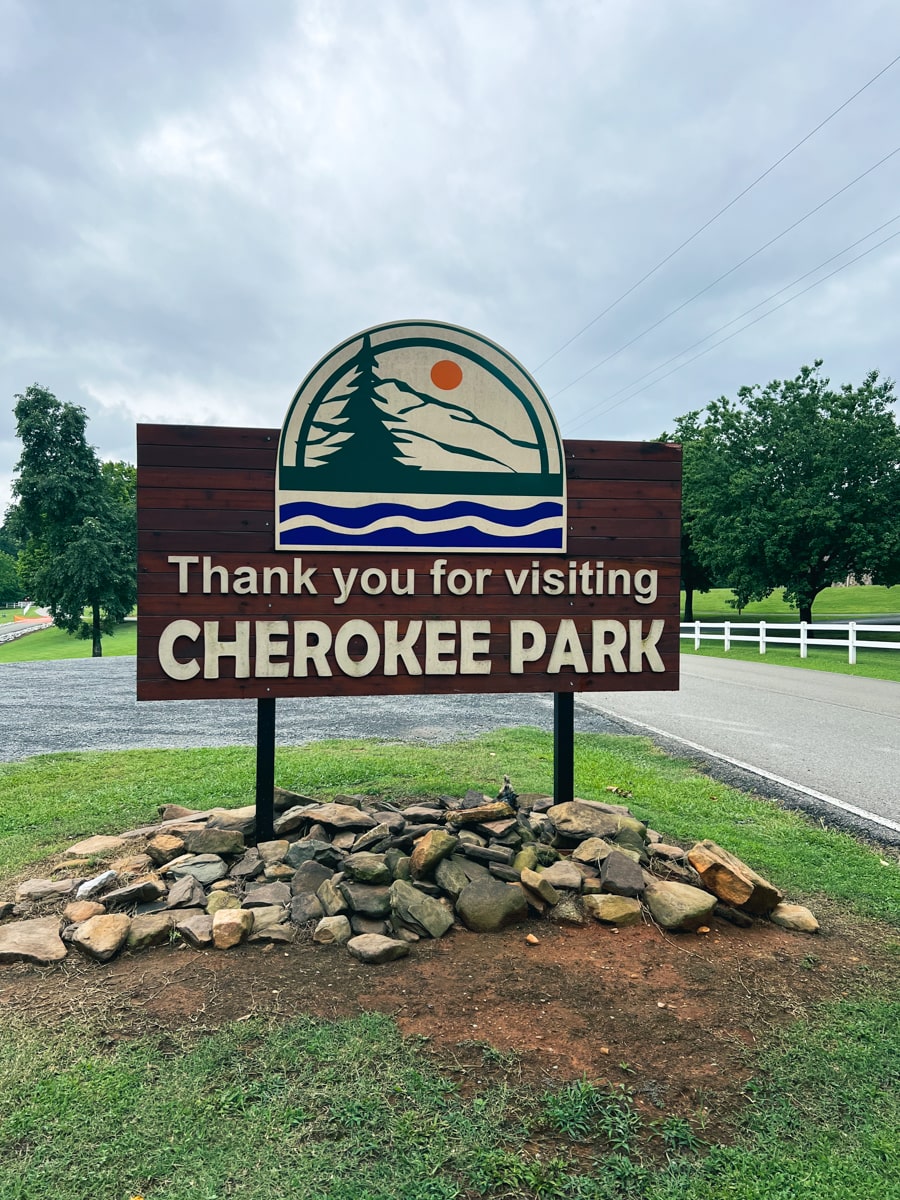 Cherokee Park Sign thanking you for visiting