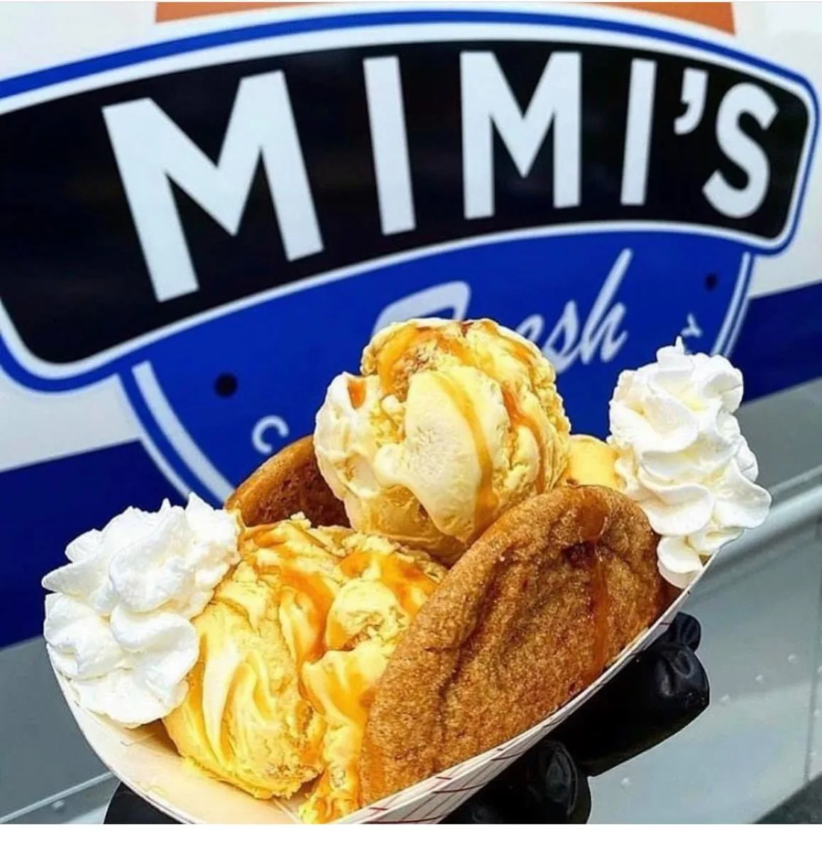 Caramel ice cream with cookies from Mimi's Cookies & Creamery in Johnson City TN 