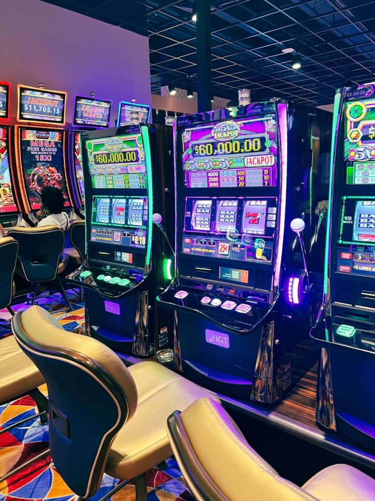 line of slot machines in the bristol casino