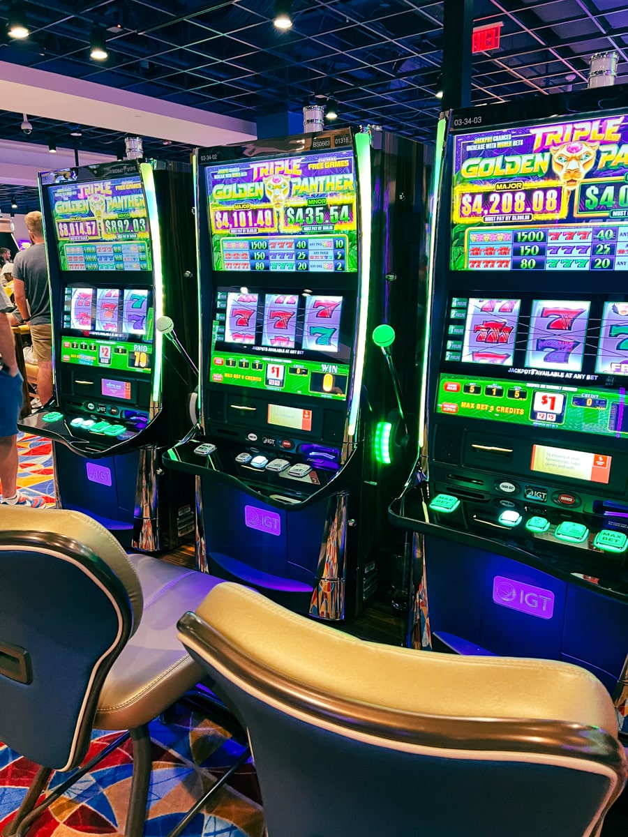 slot machines with vibrant colors at the bristol casino
