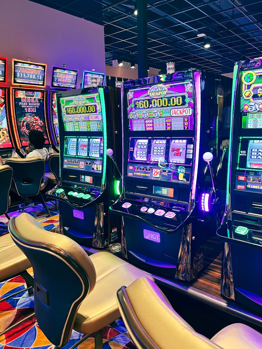 line of slot machines at the bristol casino