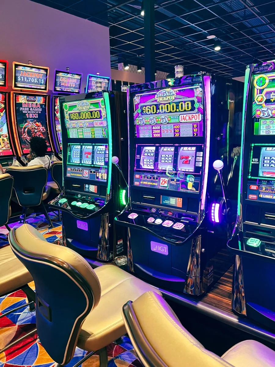 line of slot machines at the bristol casino