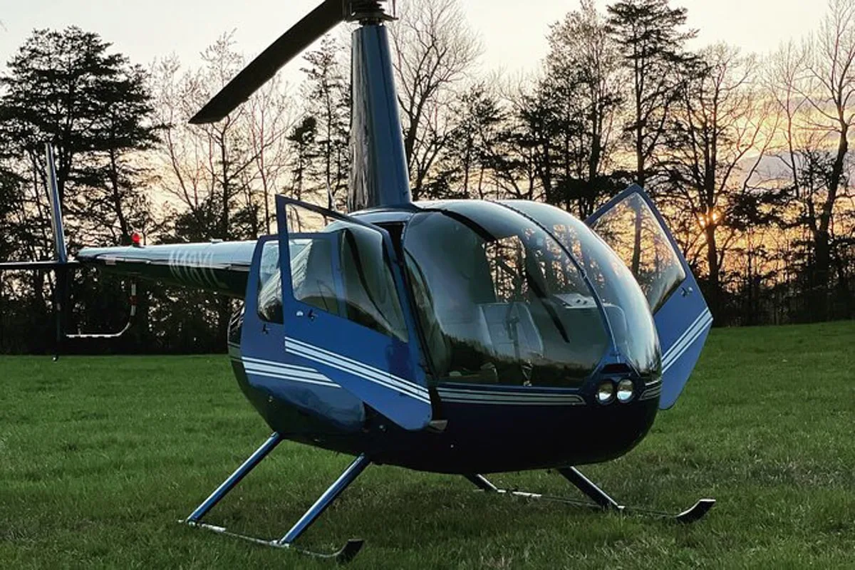Private Helicopter sitting on the ground