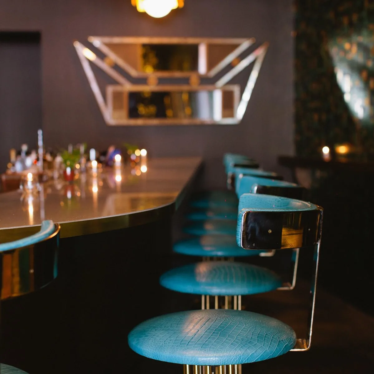 The Dwell Hotel interior Tiki Bar with Vintage Seating