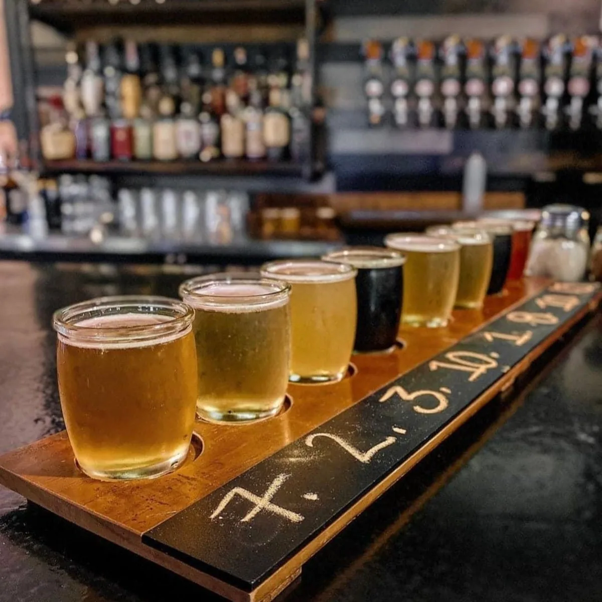 Beer flight from Gatlinburg Brewing Company 