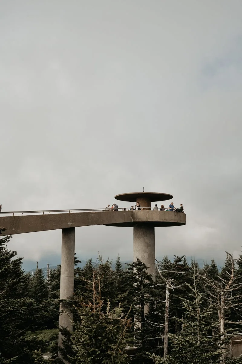 People walking along Clingman's Dome in the Great Smoky Mountains National Park