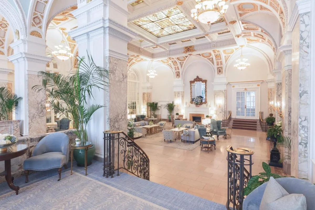 The interior of the Hermitage Hotel in Nashville