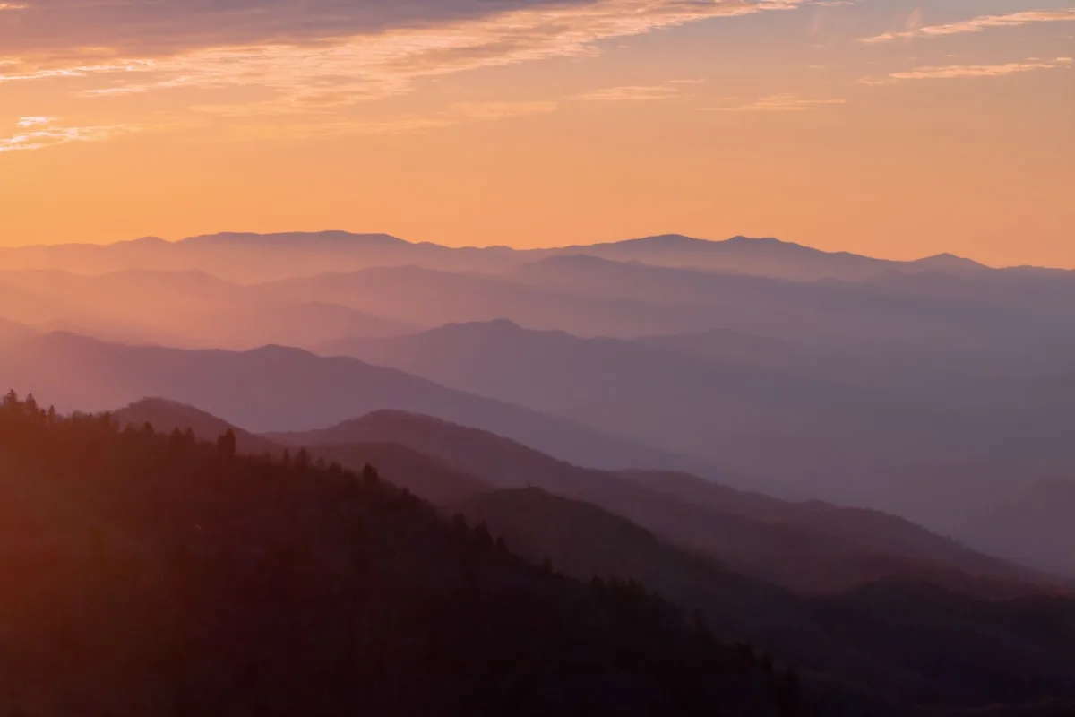 Sunset over the Smoky Mountains