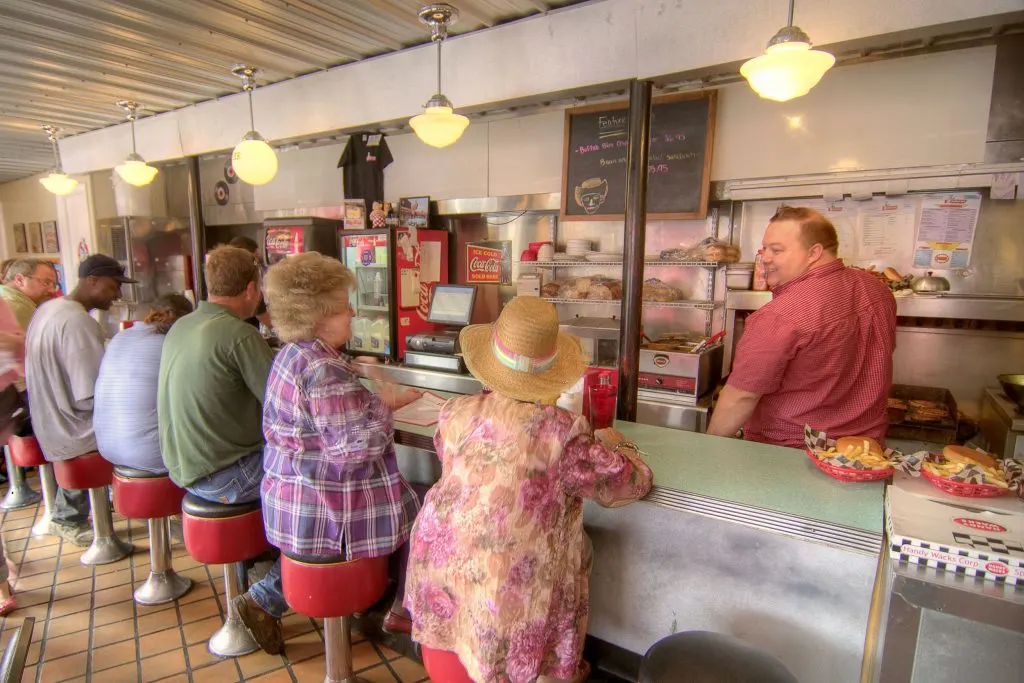 Inside the retro Burger Bar in downtown Bristol, TN-VA.