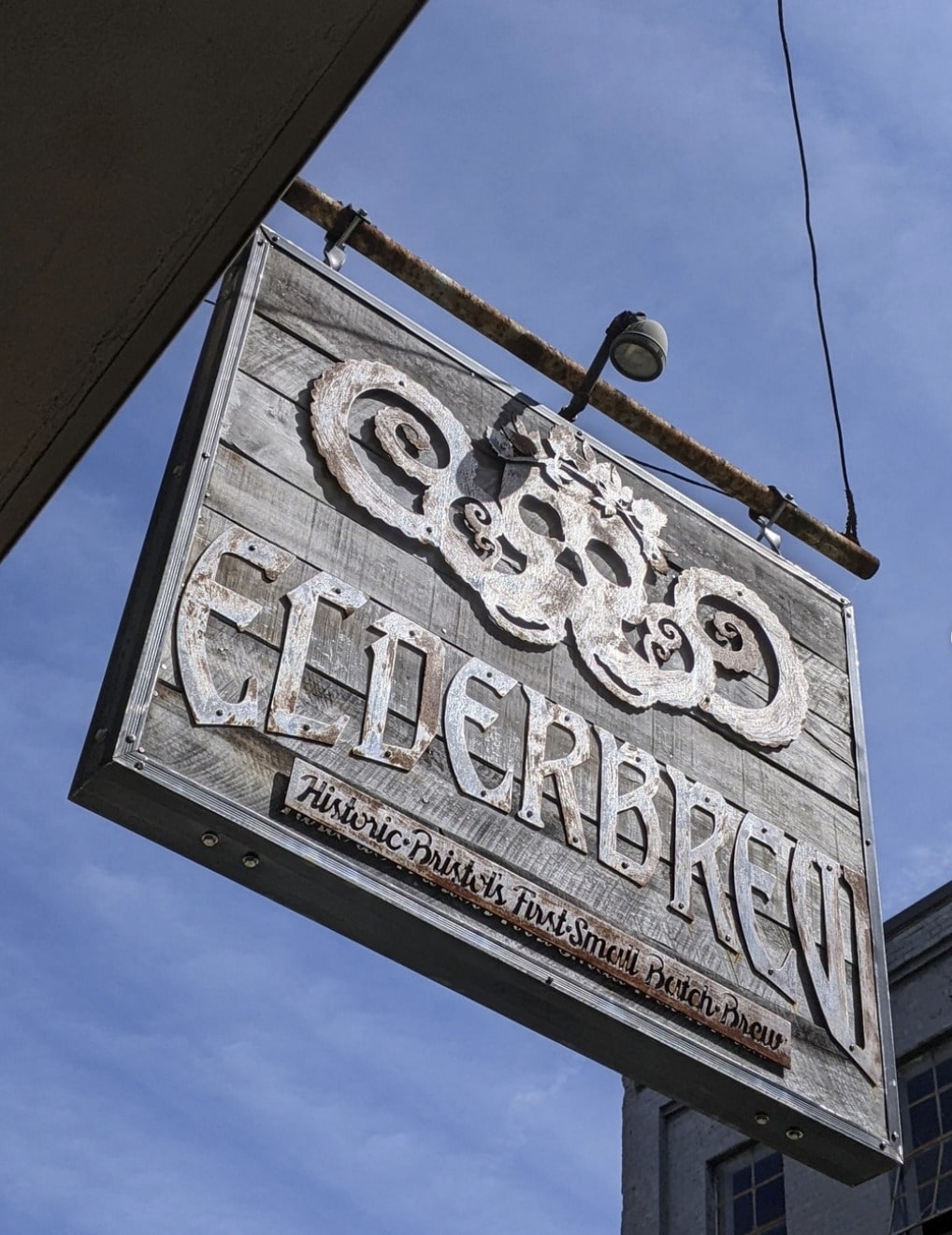 Elderbrew Brewery sign in Bristol TN-VA.