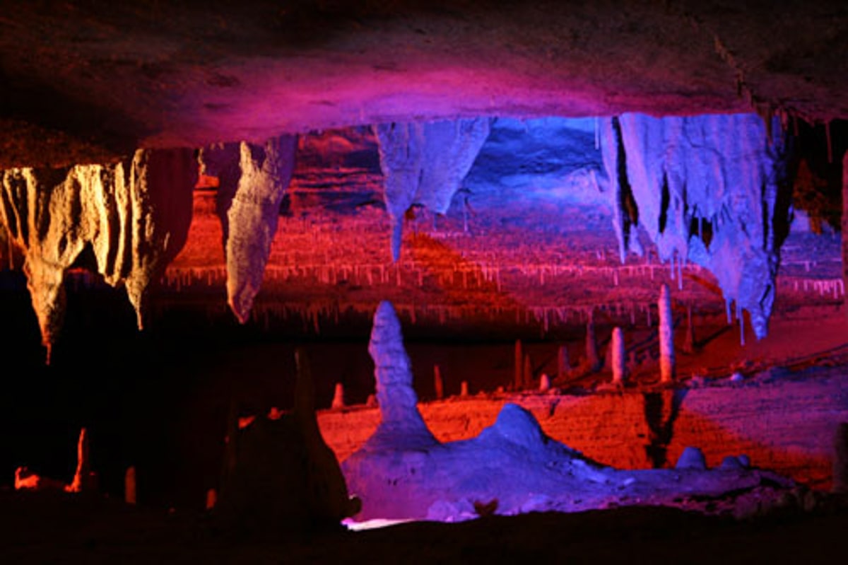 Forbidden caverns in Pigeon Forge TN with neon lights