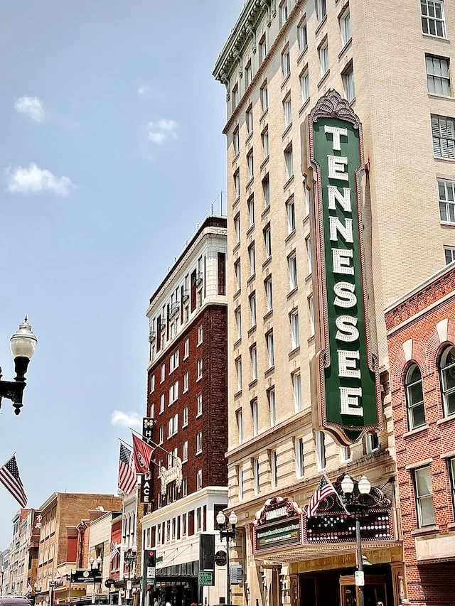 Tennessee Theatre sign in Knoxville.