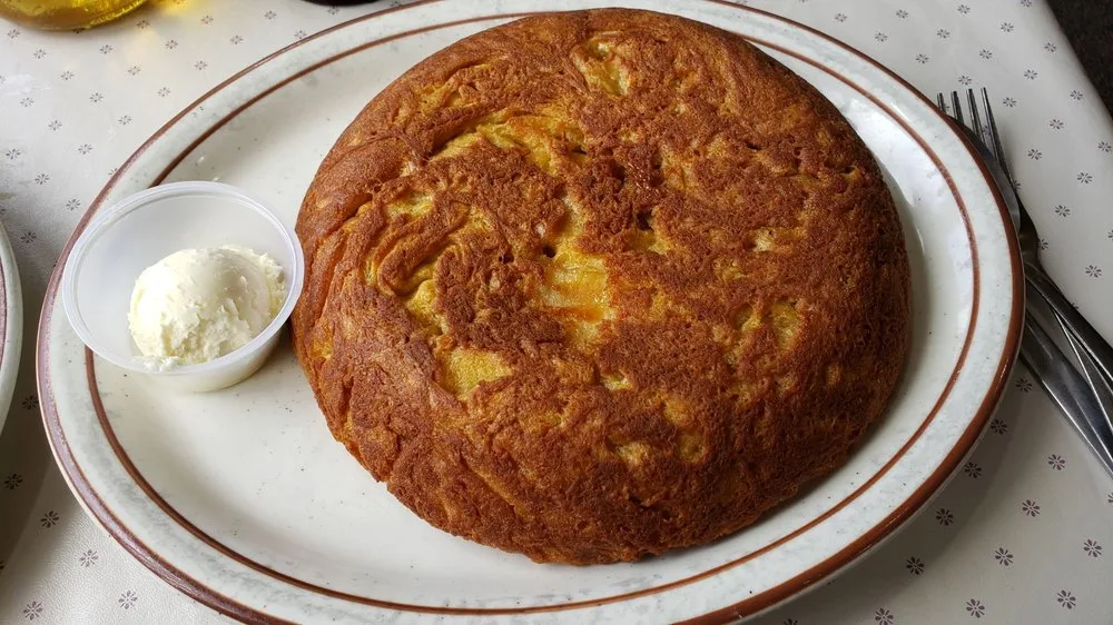 baked apple pancake served with butter at the atrium restaurant in Gatlinburg 