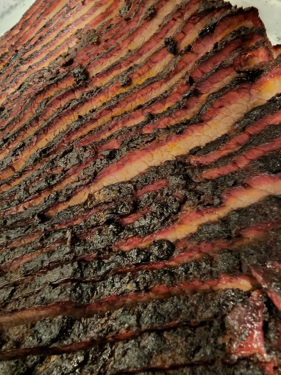 Beef Brisket slice at Bare Bones BBQ in Kingsport TN 