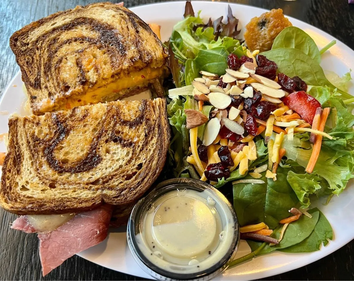 reuban sandwich and salad at the mustard seed cafe in kingsport tn 