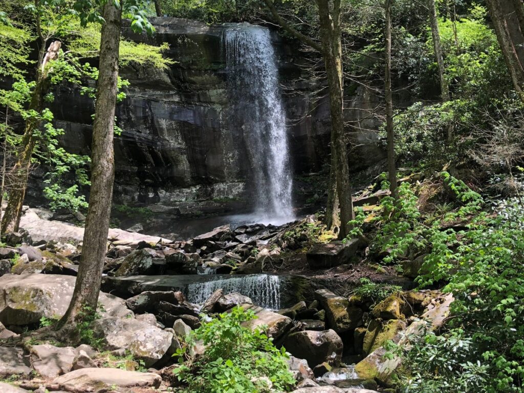 Beautiful Rainbow Falls in the Smoky Mountains