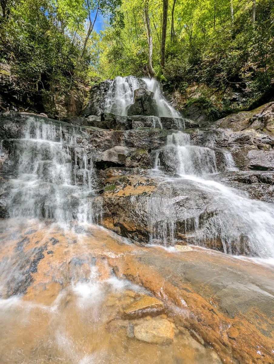 laurel falls waterfall in the smoky mountains national park 