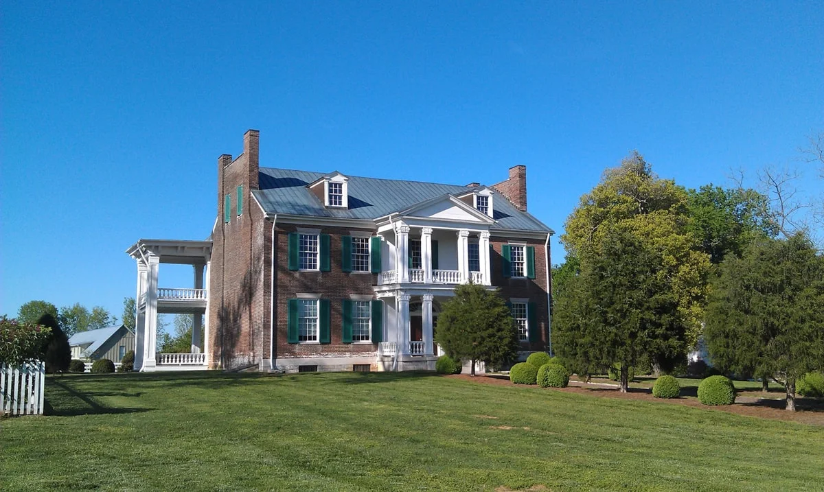 Carnton House in Franklin TN with trees and grass