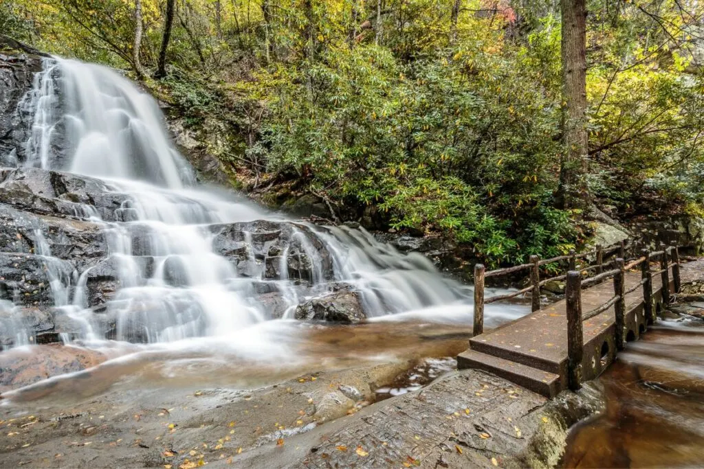 Laurel Falls waterfall hike near Gatlinburg in GSMNP