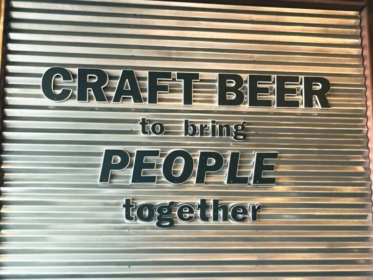 A Sign saying Craft Beer to bring people together at Bays Mountain Brewery in Kingsport TN