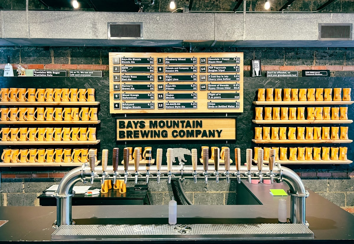 Bays Mountain Brewing Company draft list and taps in downtown kingsport tn