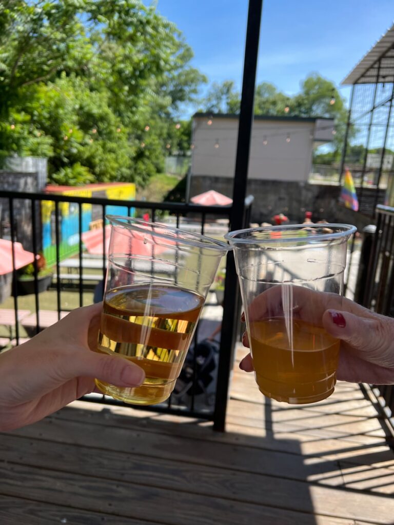 Cheering two ciders from Gypsy Circus Cider Company in Kingsport TN