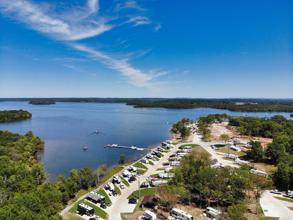 aerial view of four corners rv resort & marina with lakeview near nashville tn 