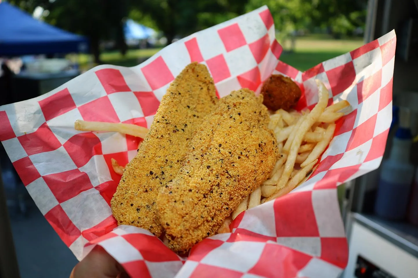 fried catfish at bobs fish fry food truck in nashville tn