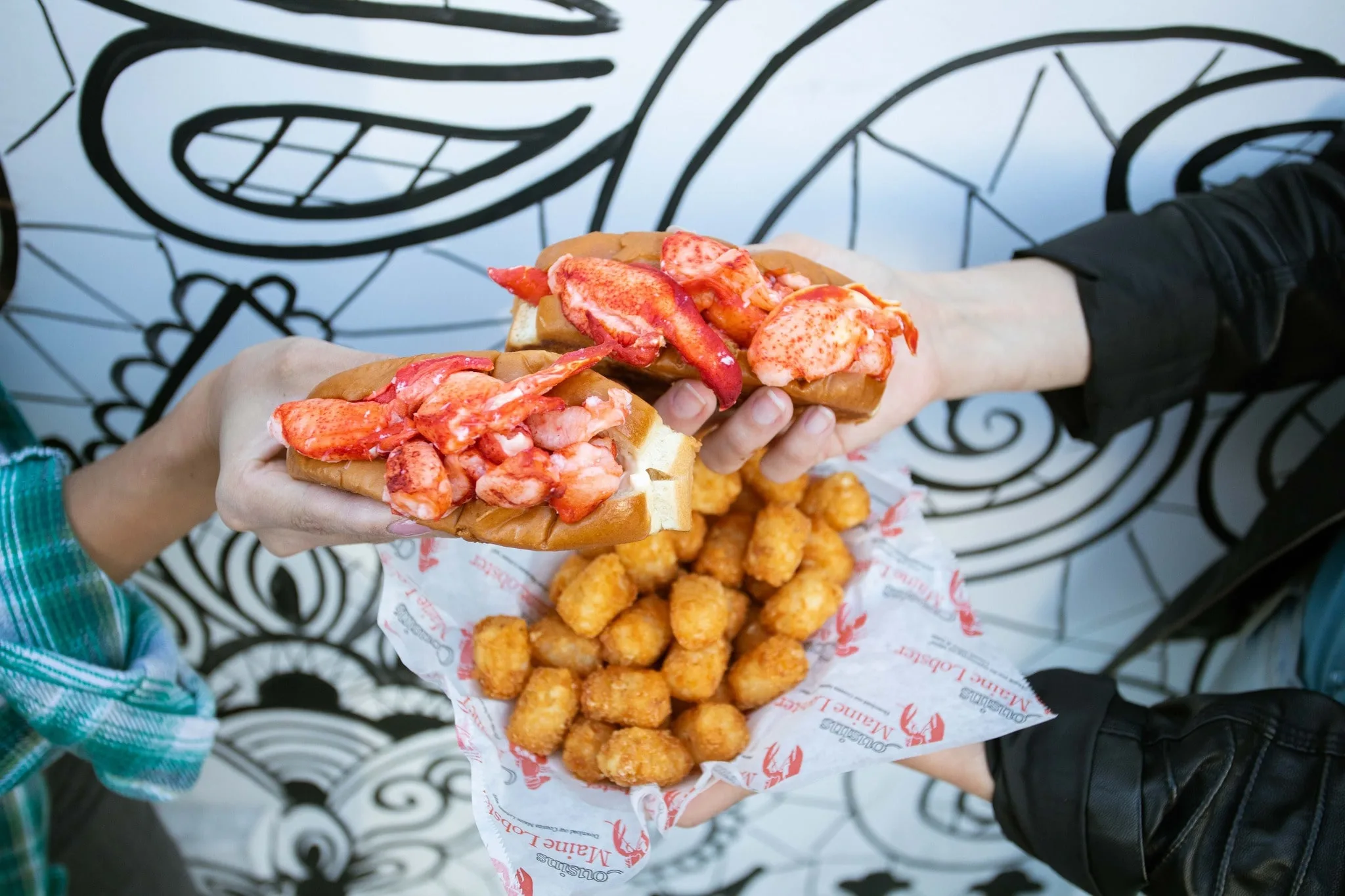 lobster rolls and tater tots at cousins maine lobster food truck in nashville