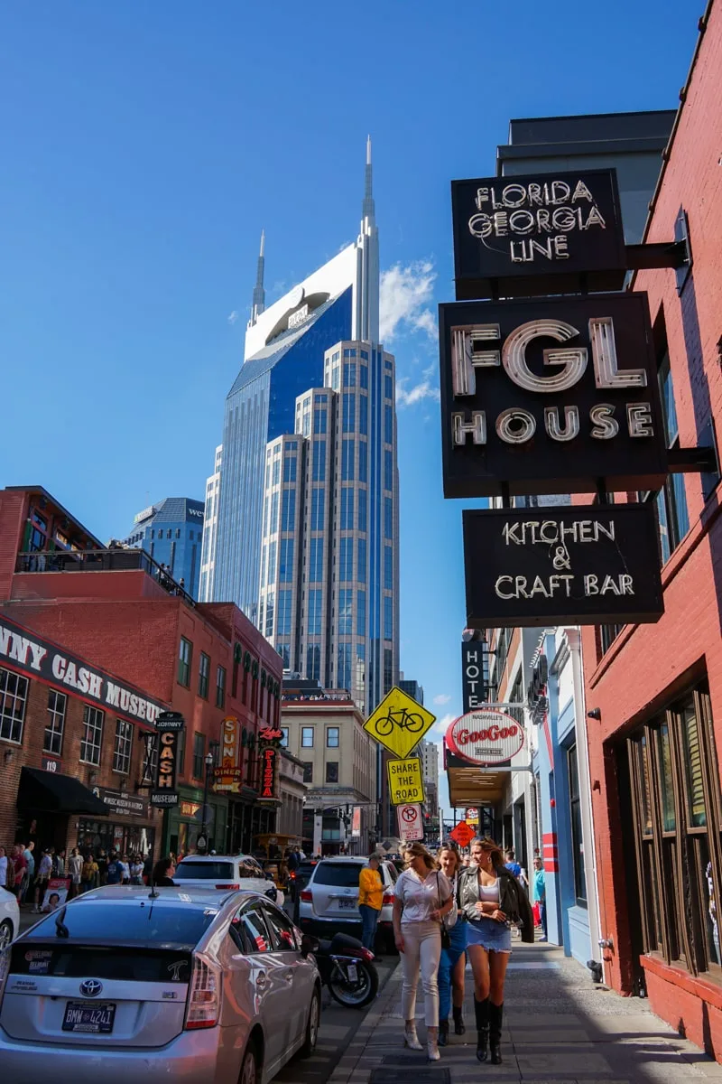 downtown nashville tn at the florida georgia line house and bathman tower