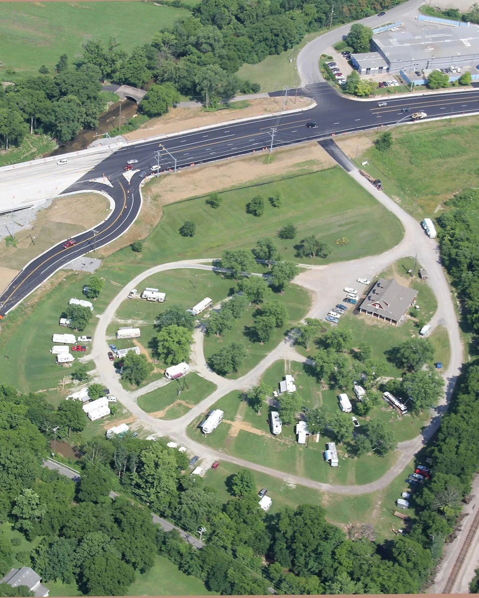 aerial view of grand ole rv resort & market near nashville tn 