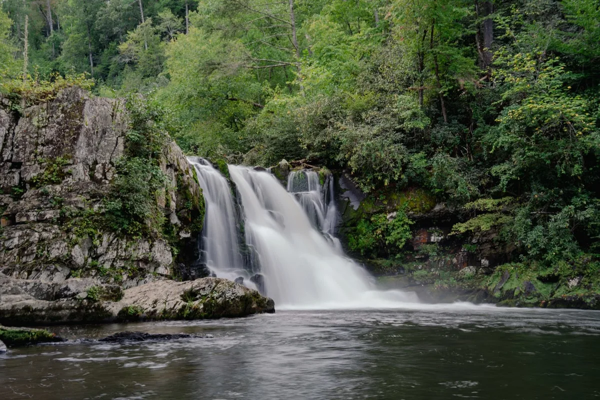 Abrams Falls 20 foot waterfall at cades cove in tennessee 