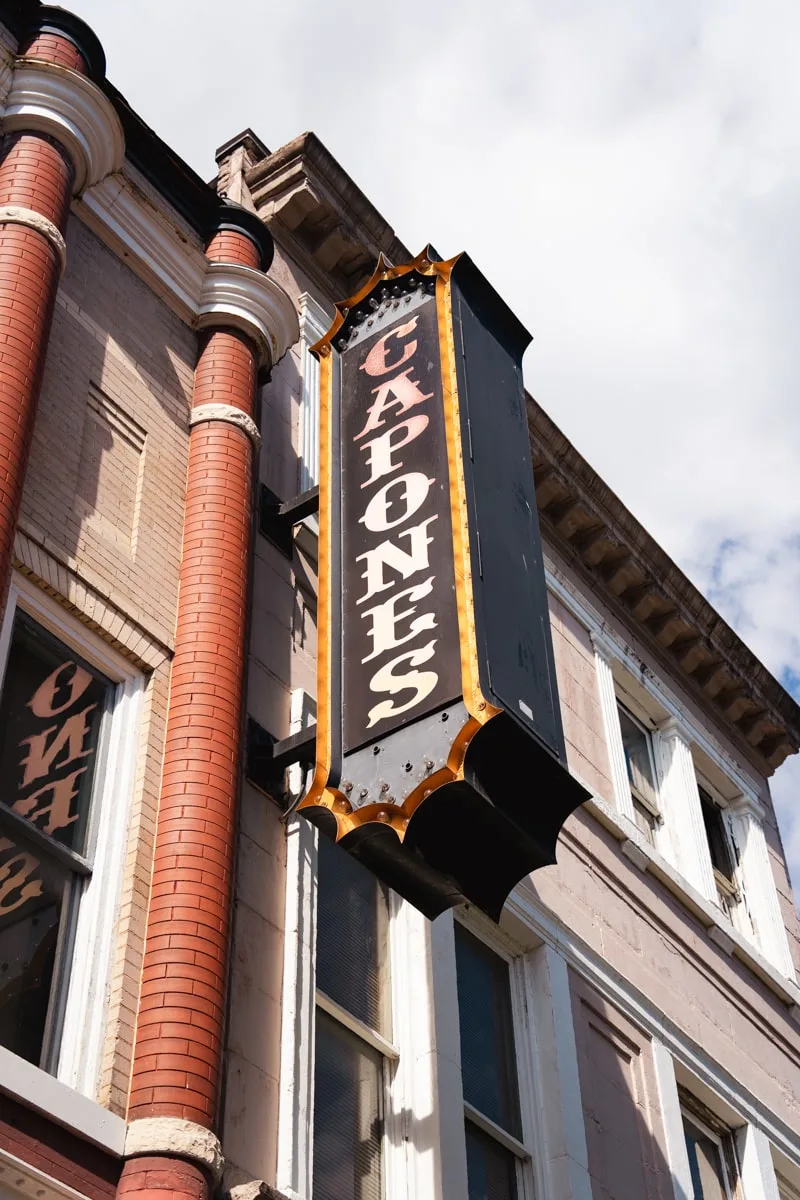 capones sign in downtown johnson city tn 