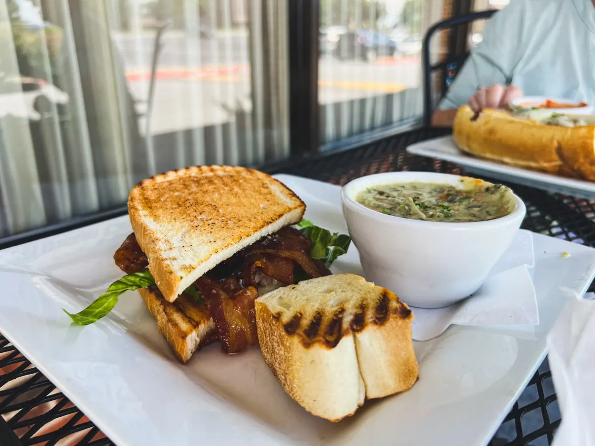 lunch at cafe lola with a panini and soup in johnson city tn 