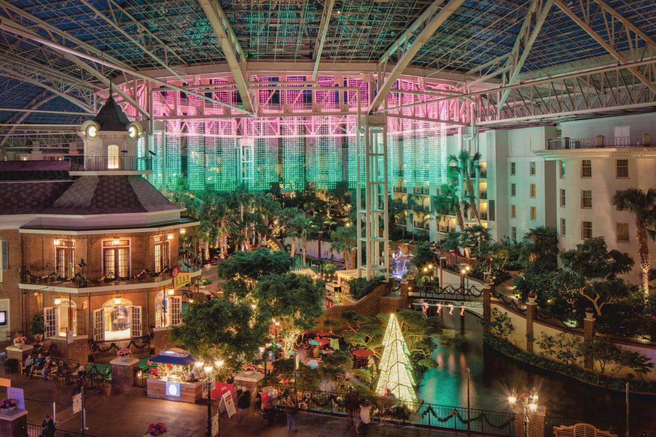 inside of the gaylord opryland resort in nashville tn with christmas decorations