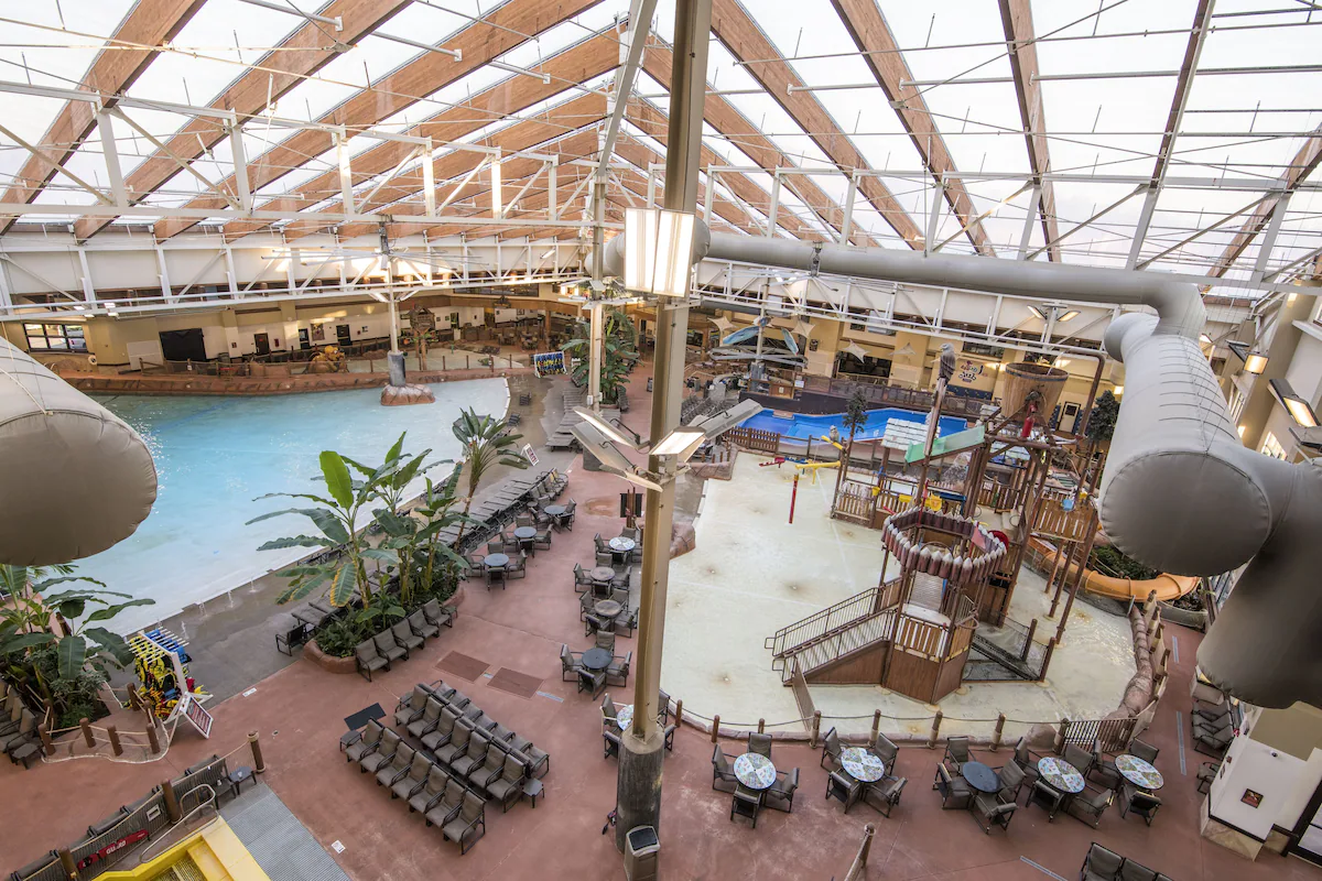 indoor water park at the wilderness at the smokies waterpark in the smoky mountains