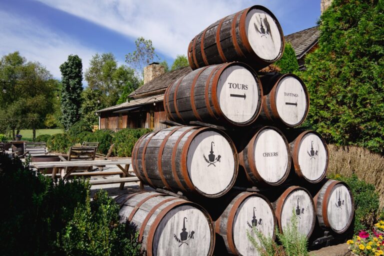 Whiskey Barrels outside of Leiper's Fork Distillery near Franklin, TN