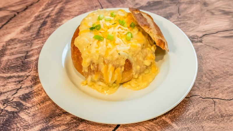 Spinach Artichoke Dip And Bread Bowl Comfort